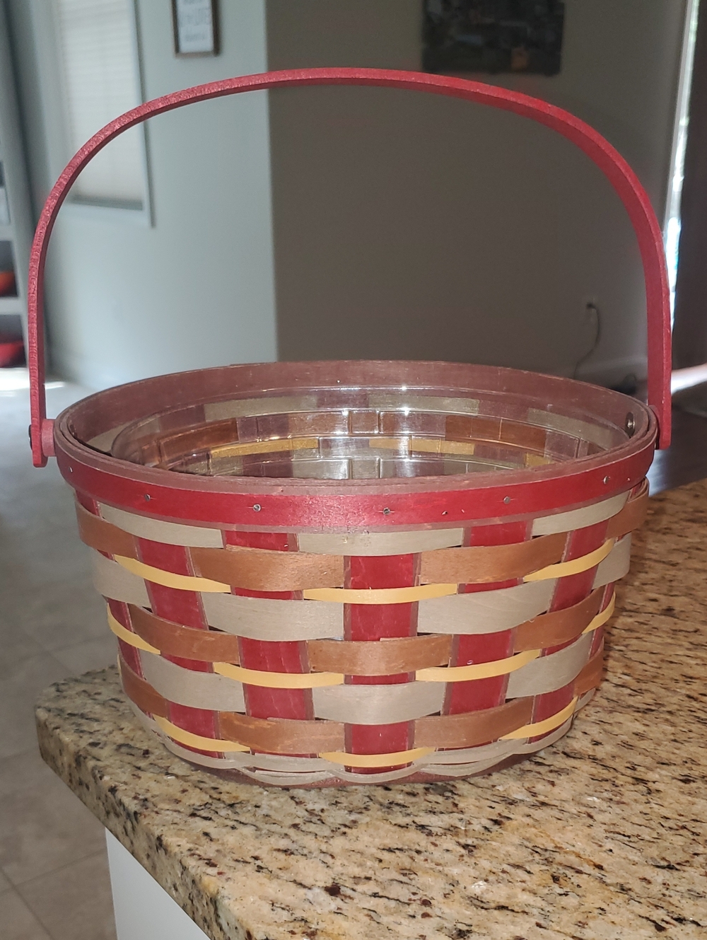 Longaberger 2011 Crimson Hill Oval Basket & Protector in Excellent Condition